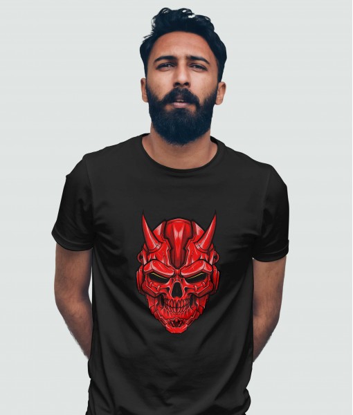 Мъжка тениска с щампа Готика Japanese skull